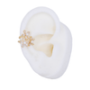 EARCUFF TRIPLE FLOR BAÑO EN RODIO