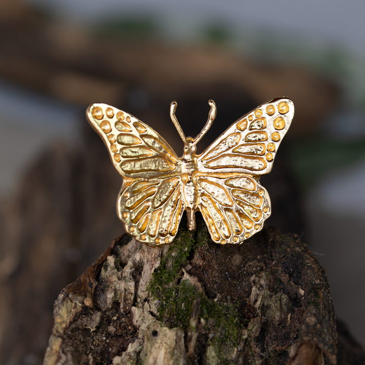 ANILLO MARIPOSA CHUNKY DORADO BAÑO EN ORO