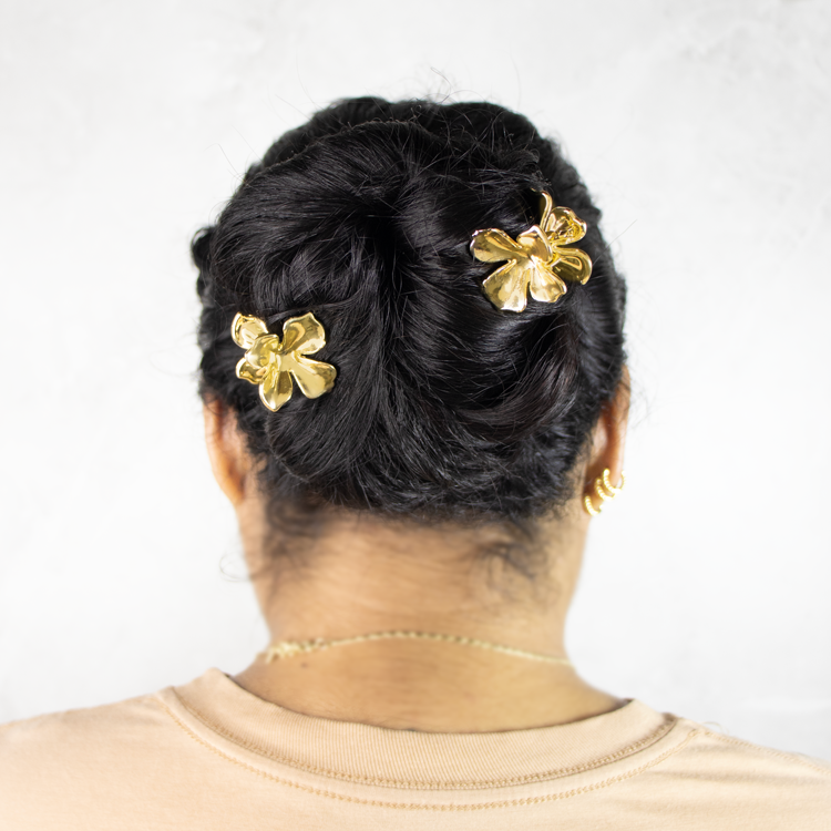 HAIR CLIPS FLORELLA BAÑO EN RODIO