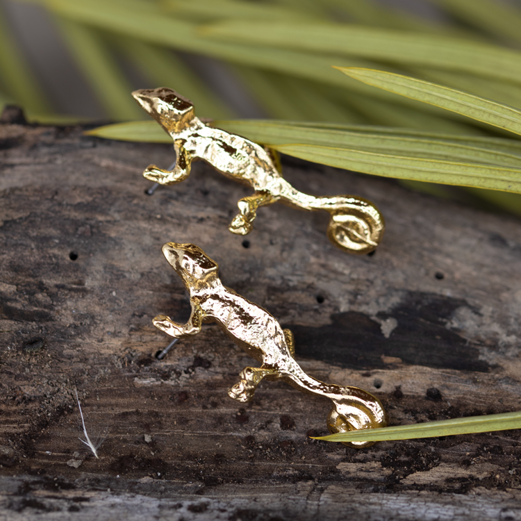 TOPO CAMALEON DORADO BAÑO EN ORO