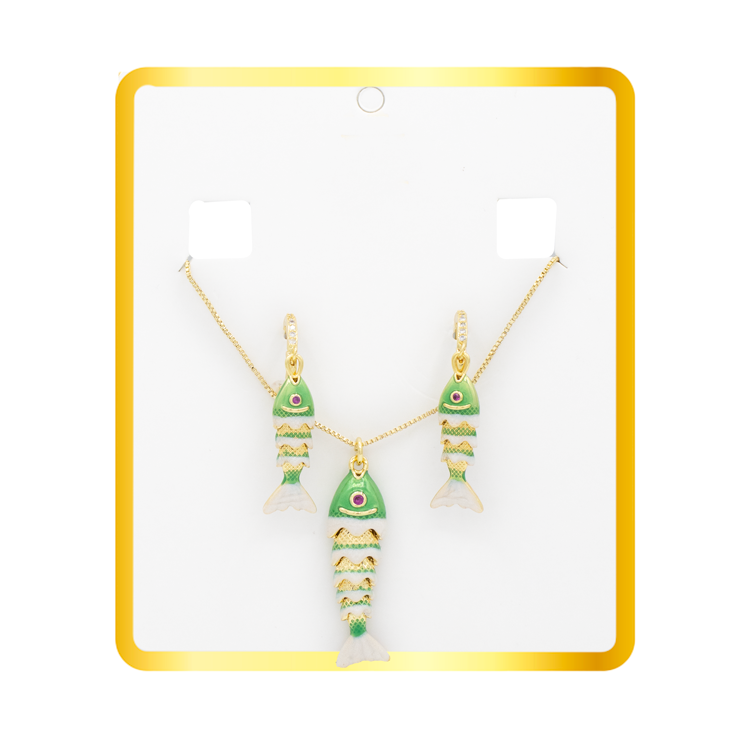 SET PESCADO AURA VERDE BAÑO EN RODIO