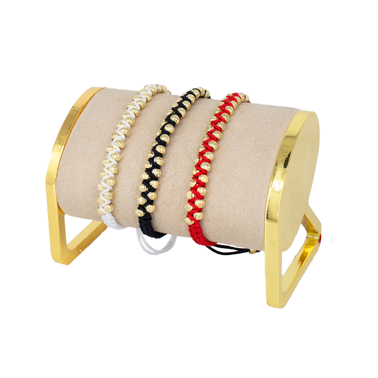 PULSERA BALIN DIAMANTADO TEJIDA BAÑO EN RODIO