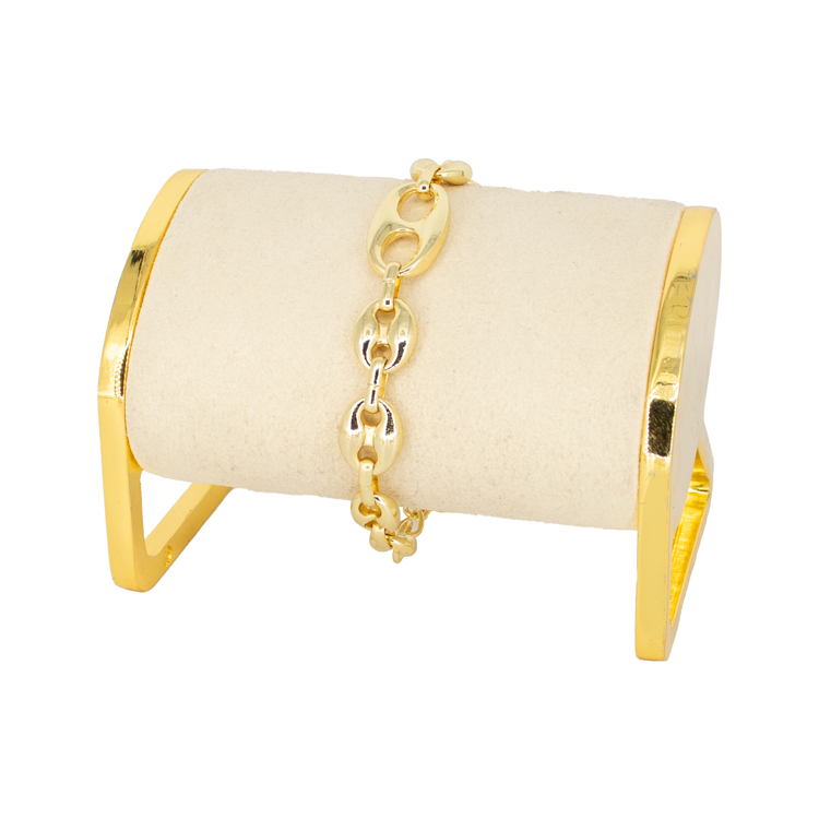 PULSERA CADENETA BAÑO EN RODIO