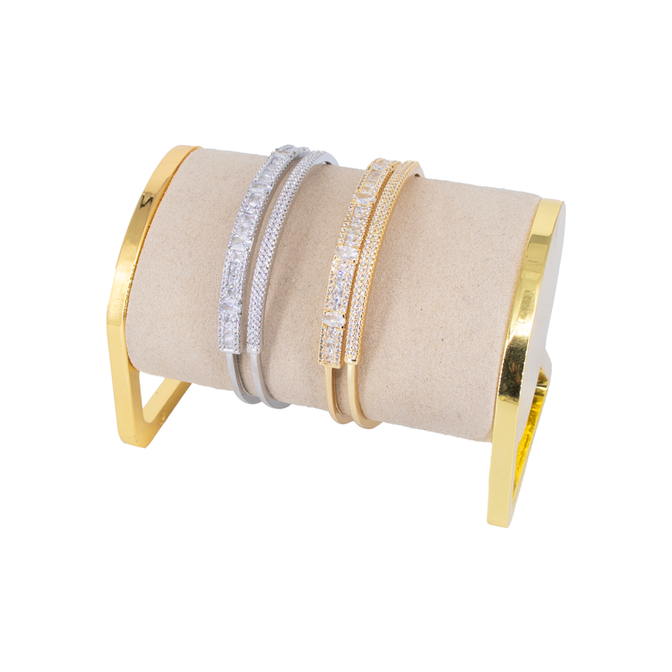 PULSERA DOBLE CIRCONADA BAÑO EN RODIO