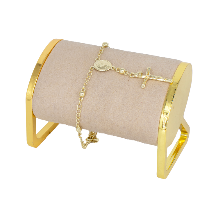 PULSERA CAMANDULA VIRGEN GUADALUPE BAÑO EN RODIO
