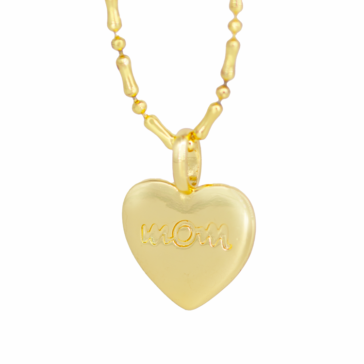 DIJE PLACA CORAZON MOM BAÑO EN RODIO