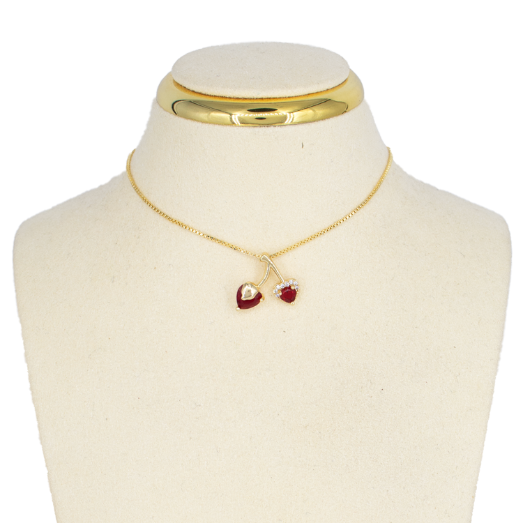 DIJE CEREZAS CORAZONADAS BAÑO EN RODIO