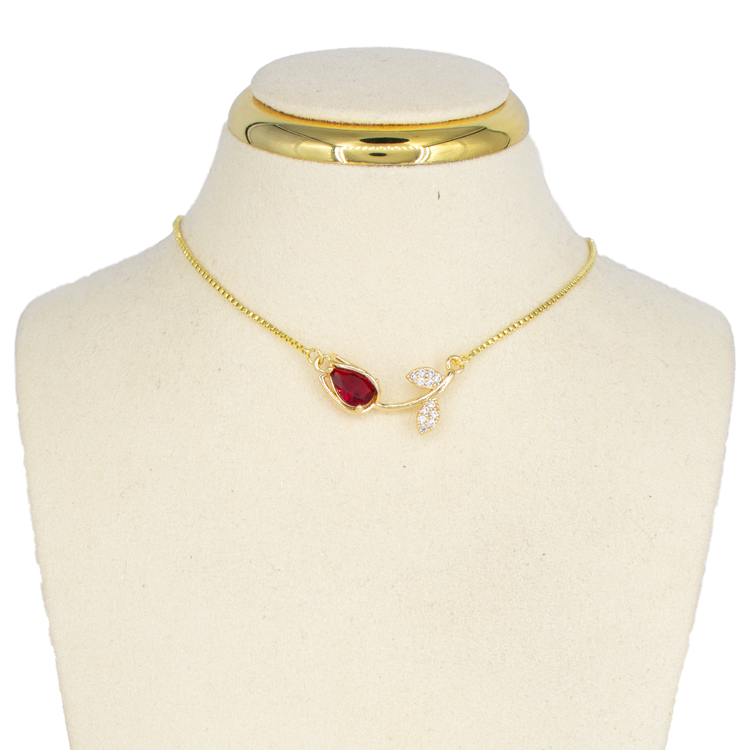 DIJE ROSA ROJA BAÑO EN RODIO