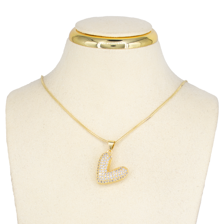 DIJE CORAZON CIRCON DORADO BAÑO EN RODIO