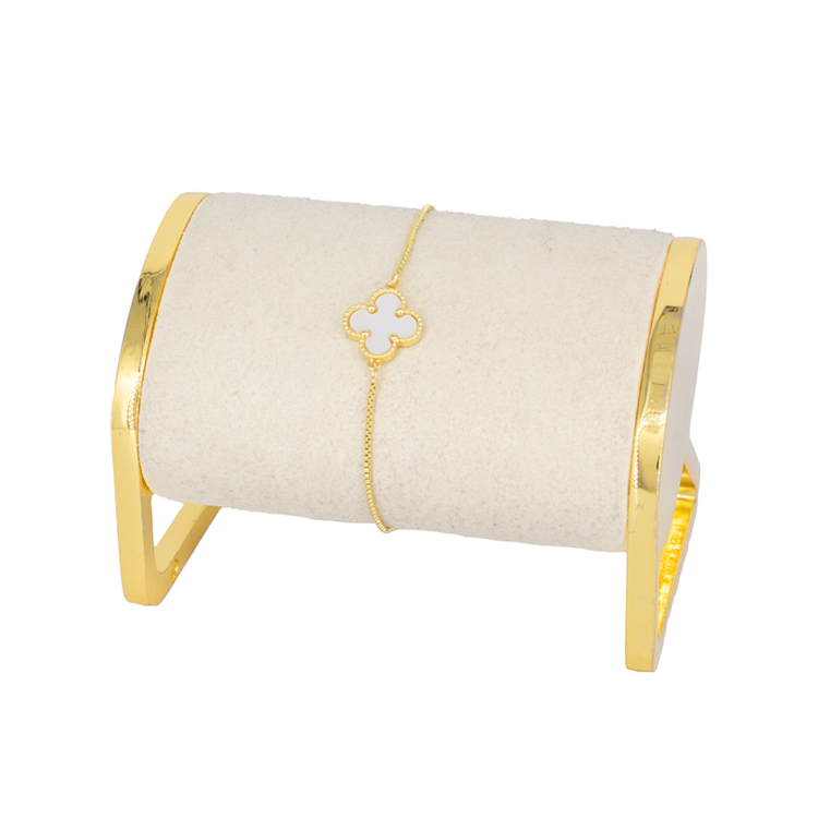 DIJE PULSERA TREBOL PEQUEÑO BAÑO EN RODIO