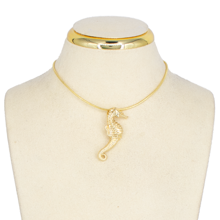 DIJE CABALLITO DE MAR BAÑO EN RODIO