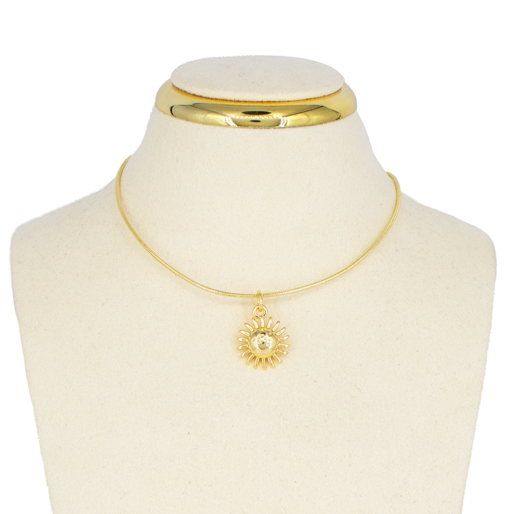 DIJE MINI SOL PUNTILLISMO BAÑO EN RODIO