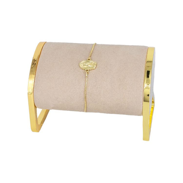 DIJE VIRGEN DE GUADALUPE PULSERA BAÑO EN RODIO