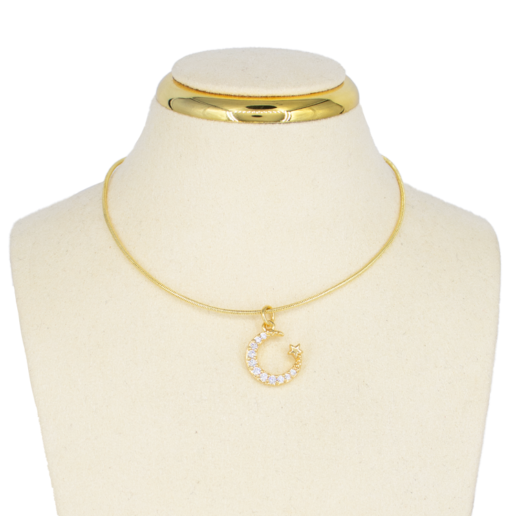 DIJE LUNA CON ESTRELLA BAÑO EN RODIO