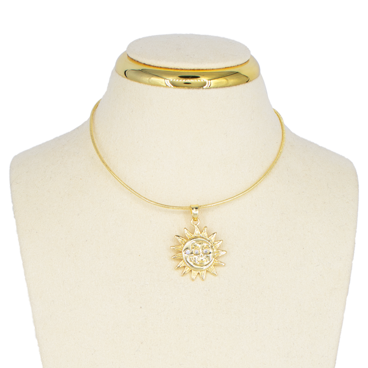 DIJE CARA SOL Y LUNA OJOS CIRCONADOS BAÑO EN RODIO