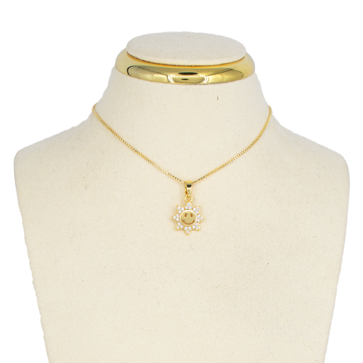 DIJE SOL SONRIENTE BAÑO EN RODIO