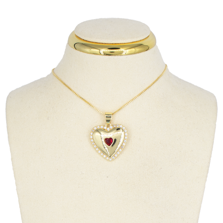 DIJE RED HEART BAÑO EN RODIO