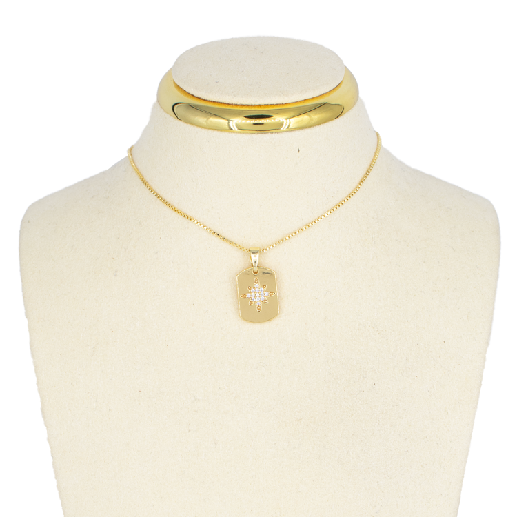 DIJE PLACA ESTRELLA DE BELEN BAÑO EN RODIO