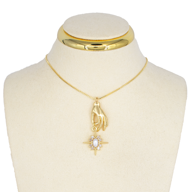 DIJE MANO ESTELAR BAÑO EN RODIO