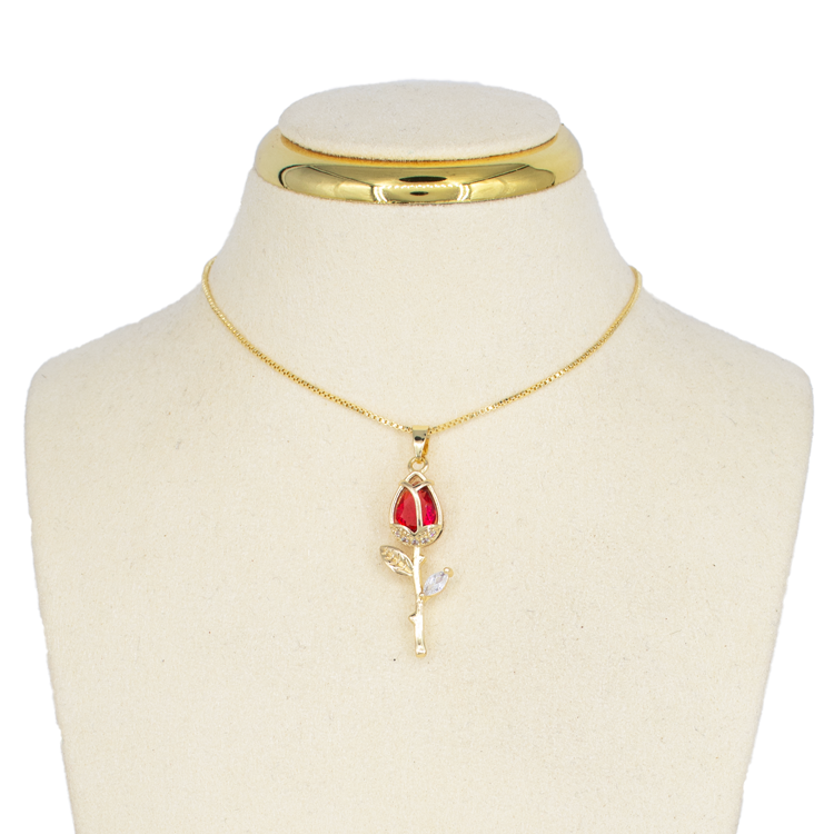 DIJE ROSA ROSADA BAÑO EN RODIO