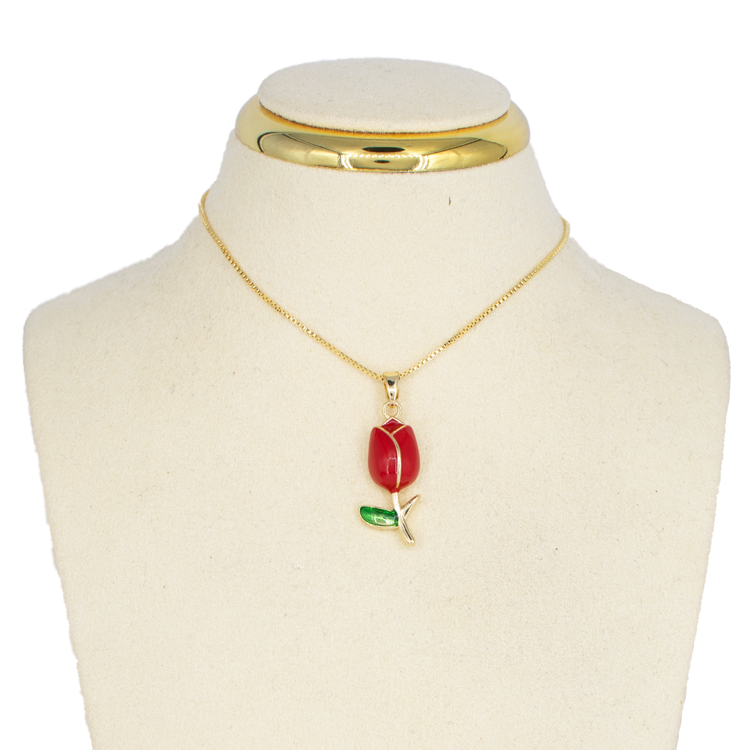 DIJE ROSA CHUNKY ROJA BAÑO EN RODIO