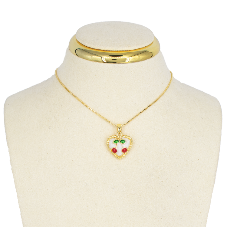 DIJE CORAZON CEREZAS BAÑO EN RODIO