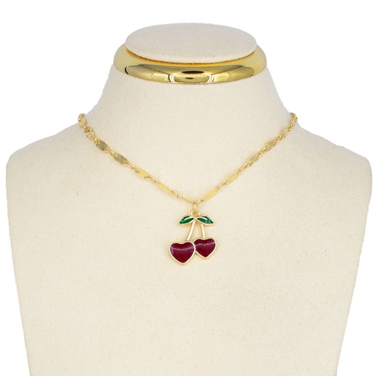 DIJE CEREZAS EN CORAZON BAÑO EN RODIO