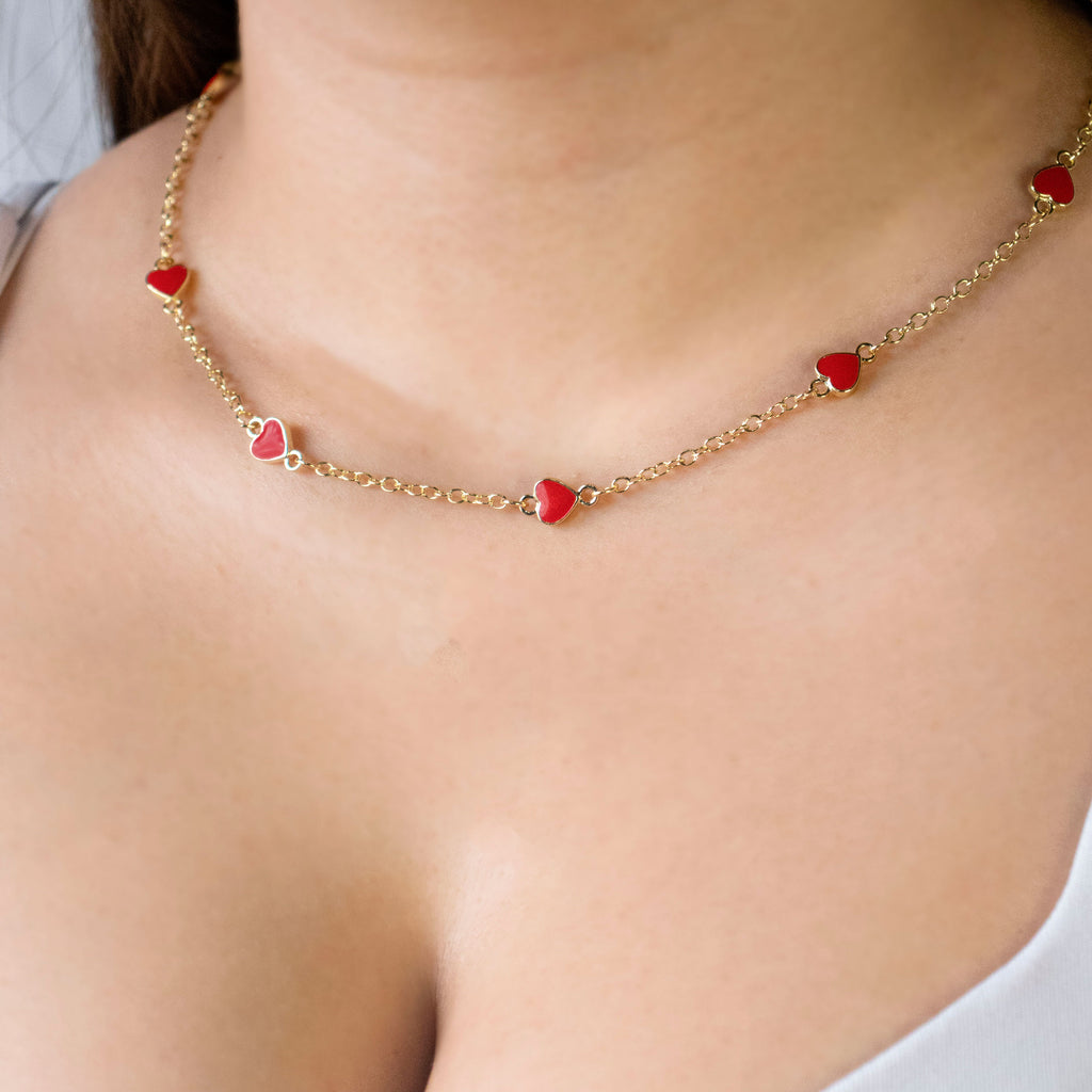 CADENA CORAZON PROMESA BAÑO EN RODIO