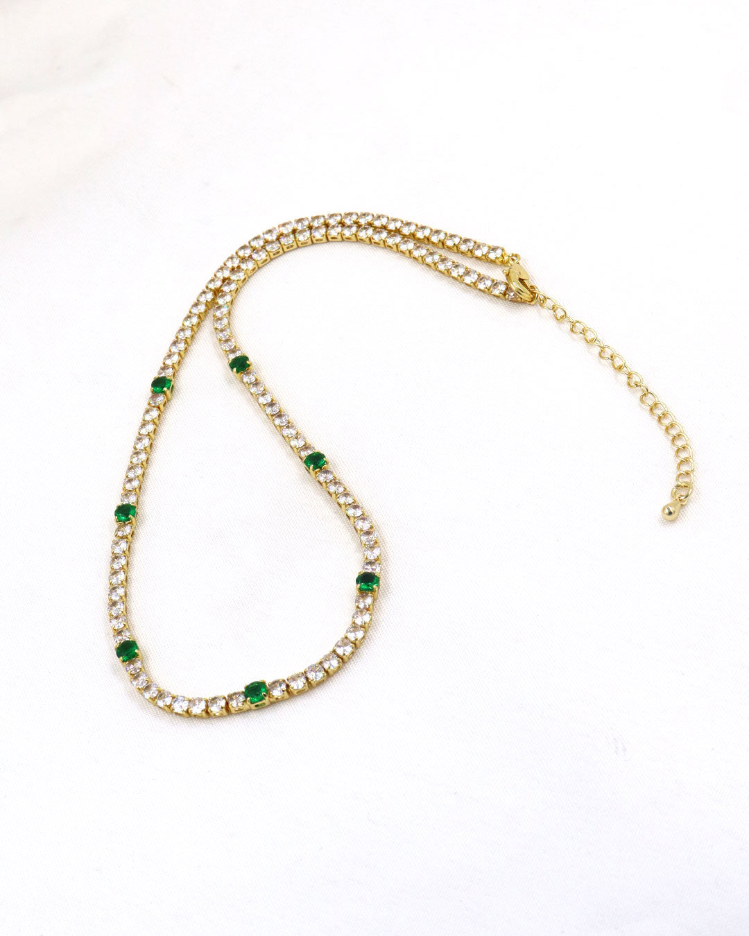 CADENA CHOCKER DE ZIRCON COLORES EN RODIO