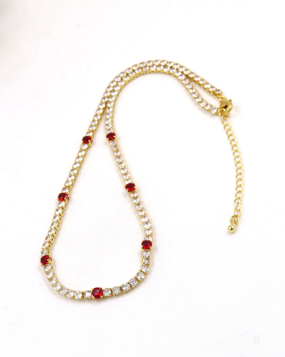 CADENA CHOCKER DE ZIRCON COLORES EN RODIO