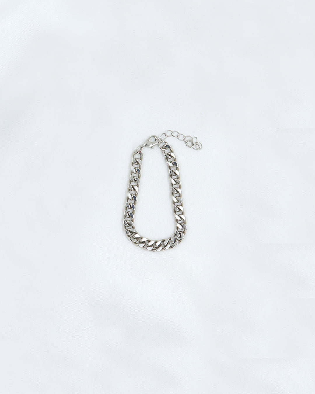 CADENA Ó PULSERA CUBANA EN RODIO 5MM PLATA